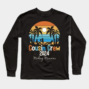 Cousin Crew 2024 Summer Vacation Beach Family Matching Retro Long Sleeve T-Shirt